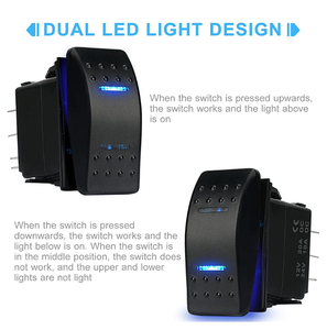 Interrupteur <span class=keywords><strong>à</strong></span> bascule étanche ON/OFF/ON DPDT 7 broches 12V 24V avec câbles de raccordement pour treuils, pompes, voitures, camions, caravanes, bateaux, VR, SUV, VTT - Product Image 3
