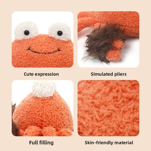 Juguete de Peluche Cangrejo <span class=keywords><strong>Peludo</strong></span> Divertido, Lindo Muñeco de Cangrejo Pequeño para Niñas con Relleno de Algodón PP, Regalo de Cumpleaños, Almohada para Dormir - Product Image 3