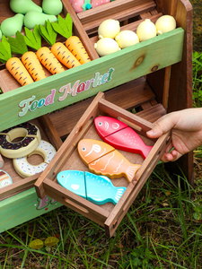 COMMIKI Stand de vente de fruits <span class=keywords><strong>en</strong></span> <span class=keywords><strong>bois</strong></span> pour jeux de rôle <span class=keywords><strong>en</strong></span> extérieur, jouets de magasin de fruits pour enfants d'âge préscolaire, <span class=keywords><strong>jouet</strong></span> d'imitation pour le jardin - Product Image 6