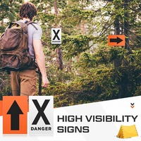 Panneaux d'avertissement extérieurs en PVC double face, imperméables et durables - Marqueurs de danger à flèche haute visibilité (X) - Lot en vrac pour parcours de course