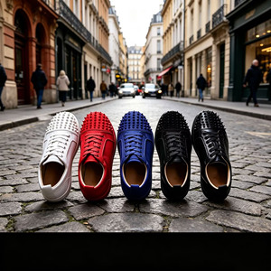 Tendance mode : baskets décontractées en cuir de haute qualité pour hommes, chaussures de sport classiques personnalisables à lacets, personnalisation tendance pour garçons - Product Image 1