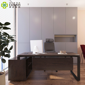 <span class=keywords><strong>Muebles</strong></span> de Oficina, Escritorio Ejecutivo, Estructura Metálica Moderna y Superficie de Madera, Garantía de 5 Años - Product Image 4