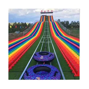 पार्क मनोरंजन आउटडोर सूखी प्लास्टिक रंगीन स्लाइड पर्यटक आकर्षण फार्म बिक्री के लिए लोकप्रिय सस्ते इंद्रधनुष स्लाइड