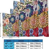 Couverture en flanelle florale bohème, super douce, luxueuse, colorée, mandala, pour chambre à coucher, canapé, sieste, toutes saisons, vente en gros d'usine