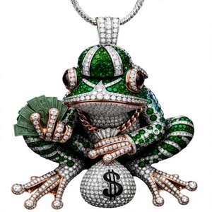 Collar con Colgante de Insecto 3D en Moissanita Verde, Adorno de Animales con Pedrería, Chapado en Oro de 14K sobre Plata 925, Joyería Bonita para Regalo - Product Image 1