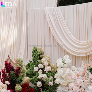 LEDA New Design Party Backdrop Drape <b>Wedding</b> Stage Decoration Curtain Milk Silk Stretch Fabric Base Backdrop Drape - Product Image 4