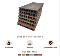 Planches de terrasse en composite WPC pour extérieur, 150x23mm, imperméables, antidérapantes, faciles à installer, à emboîtement, creuses, pour jardin