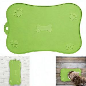 Tapis antidérapant en silicone personnalisé pour usine, double gamelle pour animaux de compagnie, gamelles doubles pliables en silicone et acier inoxydable pour chiens, idéales pour les voyages - Product Image 1