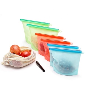 Dishwasher safe reusable 100% food grade stand up silicone food storage bags