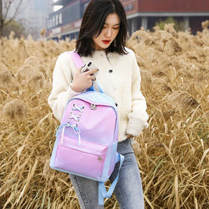 Custom New Korean Woman Schoolbag Color Gradient Student <b>Backpack</b> Fashion Nylon <b>Waterproof</b> <b>Backpack</b> - Product Image 5