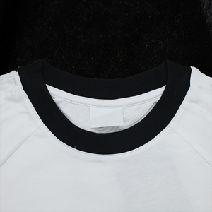 Solid Color <b>Ringer</b> <b>T</b>-<b>Shirt</b> Crew Neck Contrast Collar Short Sleeve Blank Plain Cotton <b>Men</b> Casual Tee Regular Fit - Product Image 4
