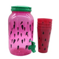 Ensemble de carafes transparentes en PET à pression, 38L, 5 pièces, avec tasses, design moderne, idéal pour le bureau et l'extérieur – Vente directe usine
