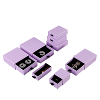 Boîtes d'emballage pour bijoux en carton rigide carrées/rectangulaires, finition mate, doublure en éponge, pour colliers faits à la main, vente en gros