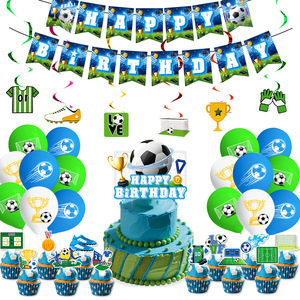 Vaisselle <span class=keywords><strong>de</strong></span> fête d'anniversaire sur le thème du football en gros : Assiettes en carton, serviettes, bannières et fournitures <span class=keywords><strong>de</strong></span> décoration pour les matchs <span class=keywords><strong>de</strong></span> football - Product Image 2