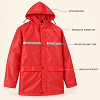 Combinaison de pluie imperméable rouge avec capuche et pantalon noir pour moto, cyclisme, trajets quotidiens, travail en extérieur, vêtements de pluie personnalisés pour adultes