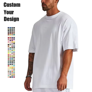 Camisetas al por mayor StreetWear de alta calidad, camisetas oversize con hombros caídos, camiseta con logo personalizado, camiseta blanca gruesa para hombre - Product Image 1