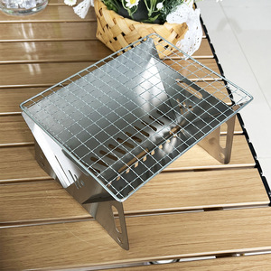 เตาสแตนเลสแบบพับได้ ขนาด 16x21x13 ซม. สำหรับตั้งแคมป์ปิ้งและบาร์บีคิวกลางแจ้ง - Product Image 1