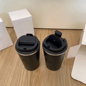 Mug de voyage de luxe en acier inoxydable noir à double paroi, isolé sous vide, gobelet thermique écologique grande capacité, vente en gros - Product Image 3