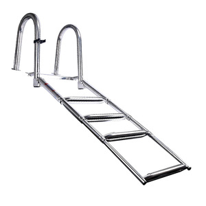 Suministro de fábrica Hardware Estante telescópico de acero inoxidable Escalera de extensión marina plegable de 4 escalones - Product Image 6