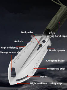 Pelle de poche multifonctionnelle 9 en 1, pelle de camping, de randonnée et de sac à dos 9 en 1 avec sac de transport pour le camping - Product Image 2
