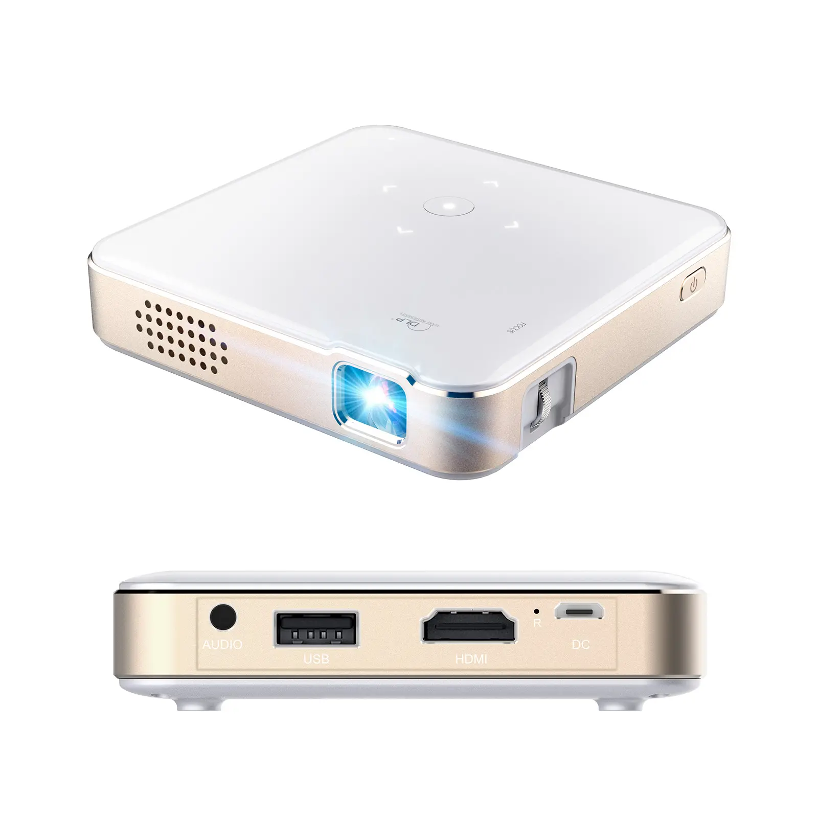 Mini beam projector P60 wireless for mobile phone usb input with battery speaker built-in portable projector 1080P
