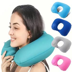 Almohada Inflable Portátil para el Cuello, Plegable y Autoinflable, Ideal para Viajes al Aire Libre, Viajes de Negocios y Campamentos - Product Image 1