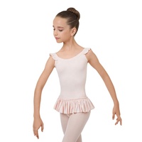 Maillot de Ballet Rosa para Niñas con Mangas con Volantes y Falda con Volantes, Ideal para Prácticas de Ballet