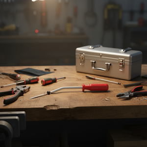 Palanca de despegue de acero 424 N1 con mango rojo para trabajos de precisión - Product Image 3