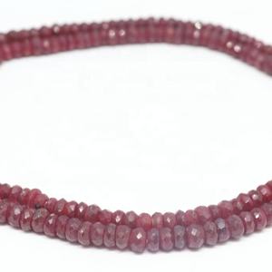 ลูกปัดพลอย Rondelle ทำจากทับทิม,เพชรพลอยเหลี่ยมย้อมสีธรรมชาติ - Product Image 2