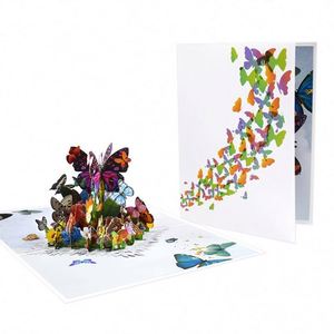 Tarjeta de Felicitación 3D con Mariposa Voladora Tallada a Mano en Papel, Venta en Línea - Product Image 3