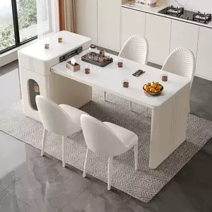 Meuble îlot de cuisine îlot <span class=keywords><strong>central</strong></span> multifonctionnel <span class=keywords><strong>table</strong></span> intégrée <span class=keywords><strong>table</strong></span> réglable pour salle à manger petite pièce - Product Image 1