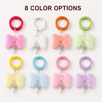 Porte-clés à pompon avec boucle à ressort, breloques en peluche mignonnes perlées pour boîte surprise, sangle de téléphone, pendentif de sac, cadeaux pour filles, étudiantes, amis, enfants