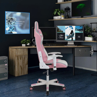 Chaise de jeu d'ordinateur de course moderne RGB en cuir synthétique, alliage d'aluminium, ergonomique, pivotante, usage commercial, directement de l'usine