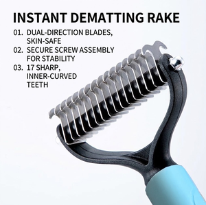 SHIYUAN Dog Cat Dematting Brush Pet Grooming Comb for Removing Knots and Tangles Professional Grooming <strong>Undercoat</strong> <strong>Rake</strong> - Product Image 4