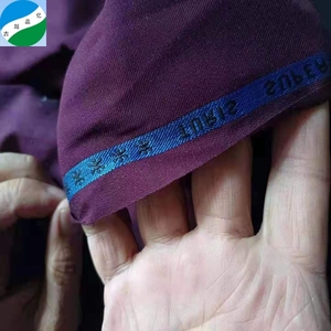 Tela de rayón de poliéster TR con borde de letras en inglés, <span class=keywords><strong>corte</strong></span> de tela, precio barato, venta al por mayor - Product Image 2