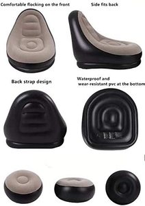 Luxury Flocking Foldable Footstool Inflatable Portable Pvc <strong>5</strong> <strong>in</strong> <strong>1</strong> <strong>Air</strong> <strong>Sofa</strong> <strong>Bed</strong> <strong>Air</strong> Inflatable <strong>Sofa</strong> - Product Image 4