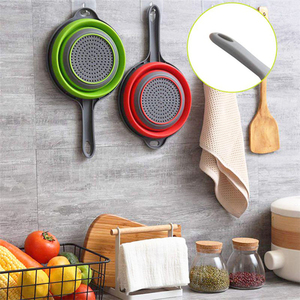 Cuillère <span class=keywords><strong>passoire</strong></span> en silicone de qualité alimentaire, forme <span class=keywords><strong>ronde</strong></span>, égouttoir plat, <span class=keywords><strong>passoire</strong></span> et égouttoir - Product Image 5