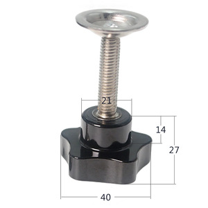 Five Pointed Star Screw With Pressure Plate Metric Bright Finish Corrosion Resistant Class 8.8 Standard Thread Bakelite Knob - Product Image 2