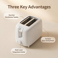 Grille-pain automatique 2 fentes pour la maison, 7 niveaux de cuisson, pour pain et gaufres, idéal pour la cuisine