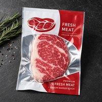 Sacs sous vide personnalisés en nylon semi-aluminium avec fermeture éclair, qualité alimentaire, pour emballage de steaks, viandes fraîches et aliments pour animaux de compagnie