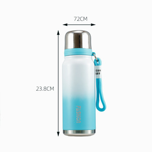 Fashion Stainless Steel Insulated <b>Water</b> <b>Bottle</b> 304 Gradient Color With Strap For Travel Students Kids - Product Image 2