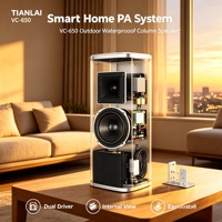 Speaker Kolom Luar Ruangan HKVS 120W IP65 Tahan Air, Tweeter Woofer Aluminium PA, Pemasangan di Dinding untuk Siaran Publik di Taman