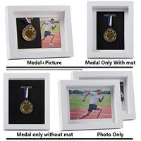 Cadre photo multifonctionnel de boîte d'ombre d'affichage de médaille de sport pour coureur de marathon prix militaires triathlons
