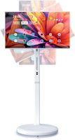 32 pouces gris 6 Go + 128 Go tablette PC sur roues écran LCD de charge mobile haut-parleur de caméra intégré Android 13 Mobile Smart Tv