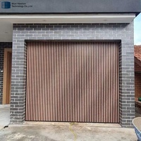 Revêtement de panneau en aluminium noir aspect bois avec revêtement en poudre, grille de porte de garage à montage affleurant, porte de garage à montage affleurant pour maison