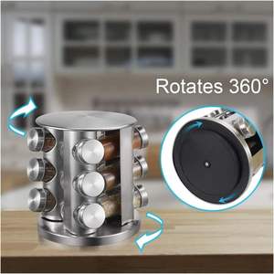 Support à Épices Rotatif en Acier Inoxydable Écologique en Forme d'Arbre pour Cuisine – Présentoir Amusant pour Bouteilles de Sel et Poivre - Product Image 4