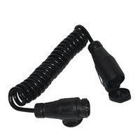 Câble d'extension de remorque robuste à 13 noyaux câble spiralé de plomb de 3m avec prise de connecteur de remorque pour caravane