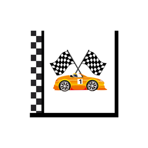 DAMAI Kid Theme Racing Car <b>Black</b> and White Disposable Dessert and <b>Dinner</b> Paper Plate Cup Party Tableware <b>Set</b> - Product Image 6