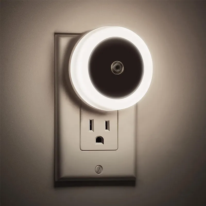 LOHAS Taglicht 0,6 W Rundform LED-Nachtlicht Dämmerung bis Dämmerung Sensor Stecker an Wand Led-Mini-Nachtlampe für Kinder Baby-Schlafzimmer