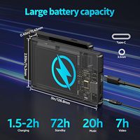 Lecteur MP4 Android à écran tactile Yophoon 5.0 "avec stockage BT/WiFi 3 + 32G/4 + 64G Lecteur de musique Walkman 1080P jusqu'à 512G